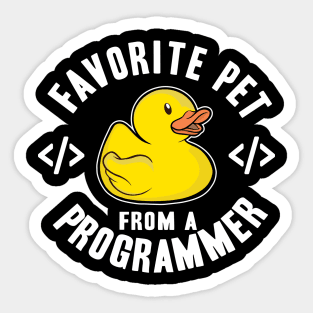 Favorite Pet From A Programmer Funny Rubber Duck Sticker